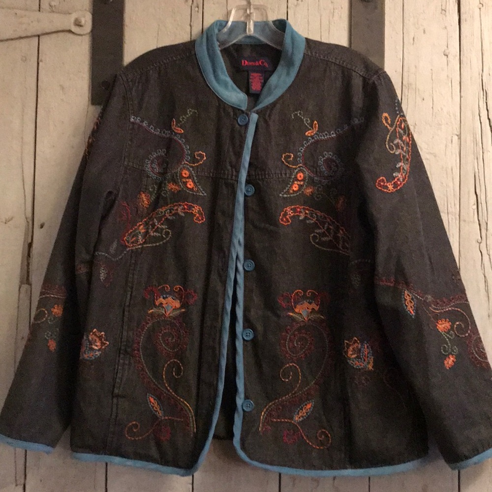Denim Embroidered Jacket